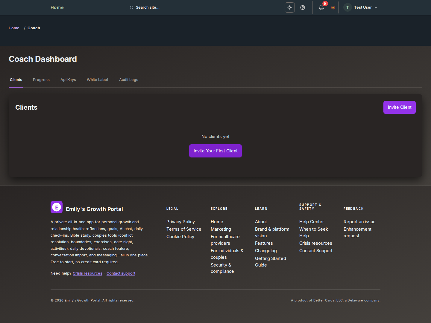 Screenshot: Coach plan & practice management